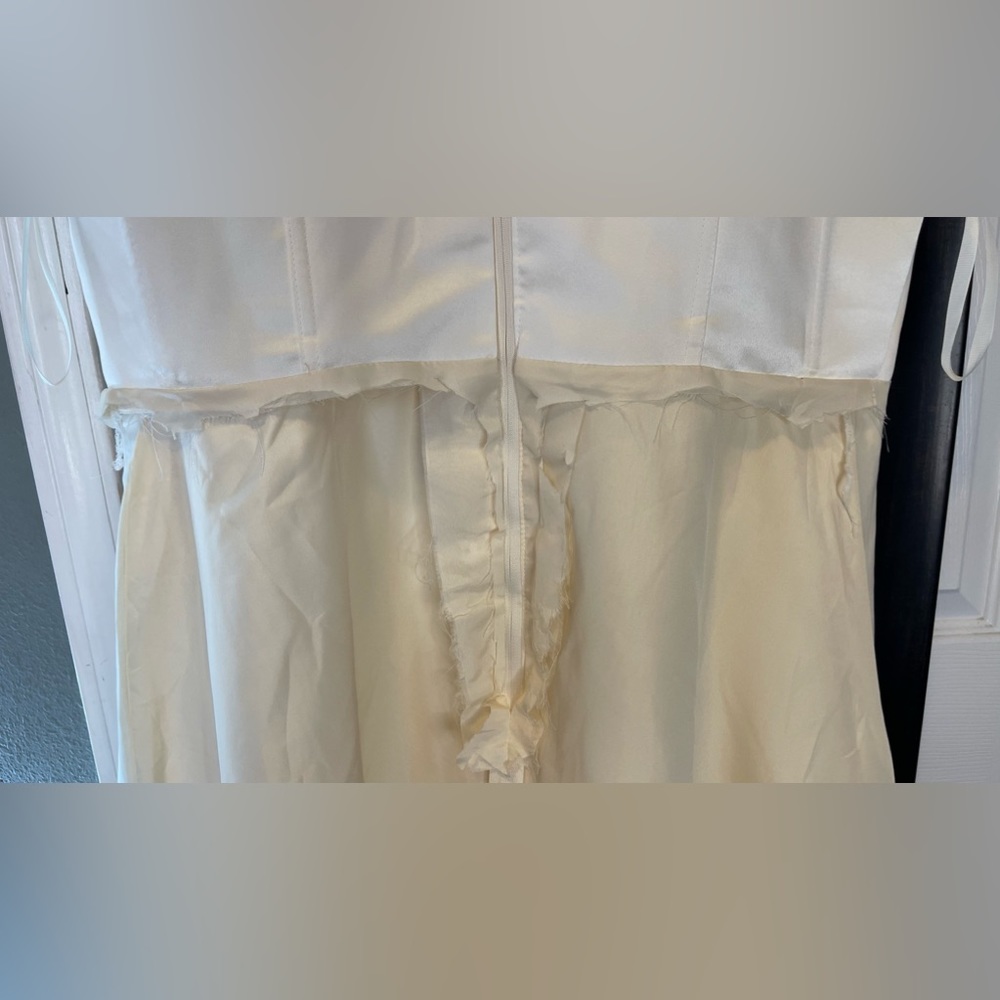 Ivory Lace Cap-Sleeve A-Line Dress - Picture 8 of 11